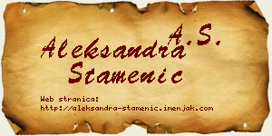 Aleksandra Stamenić vizit kartica